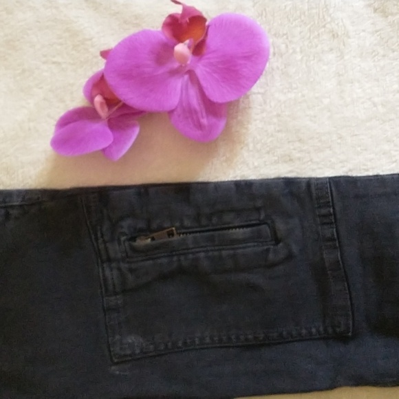 Anthropologie Current Elliott Cargo Skinny Jeans Black Size 23 - Picture 8 of 14